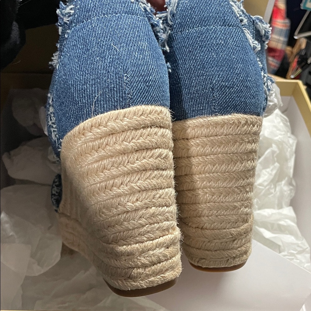 Michael Kors Denim Blue Espadrille Wedges - Picture 4 of 9
